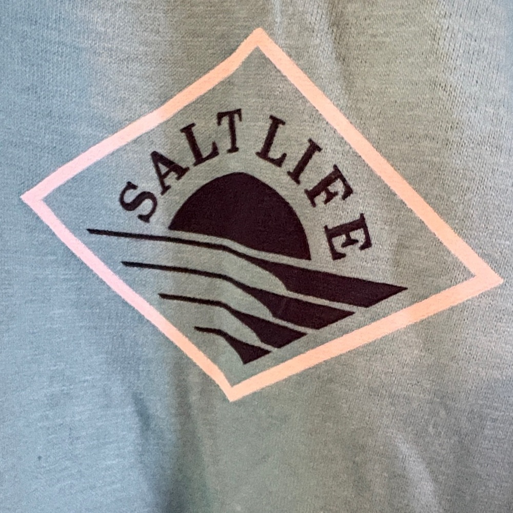 Salt Life Men's Short Sleeve Crew Tee in Aqua Blue - Picture 3 of 4